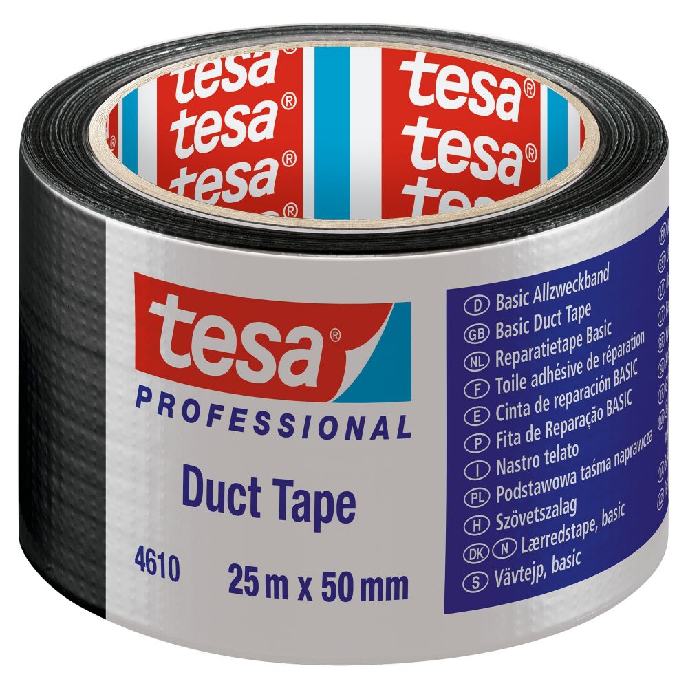 Banda de reparare Tesa, 50 mm x 25 m, negru