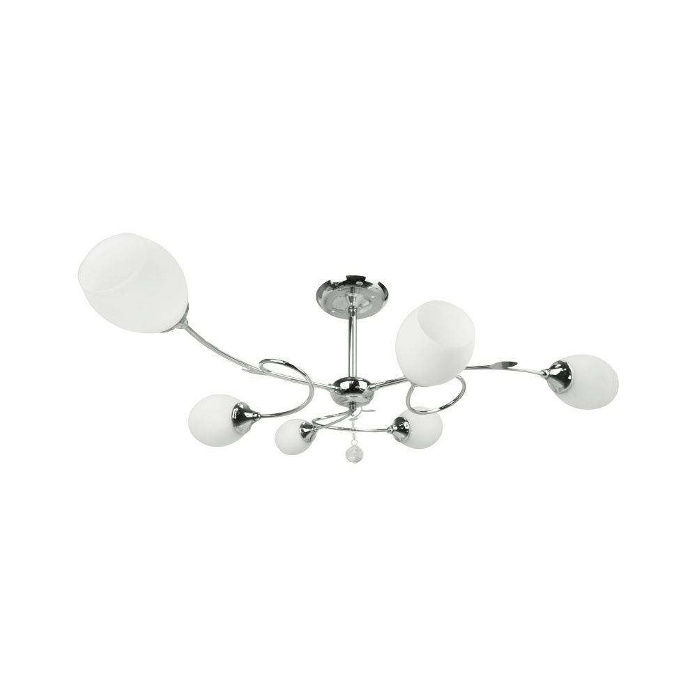 Lustra Alba 6 X E27 Metal Si Sticla Akacia