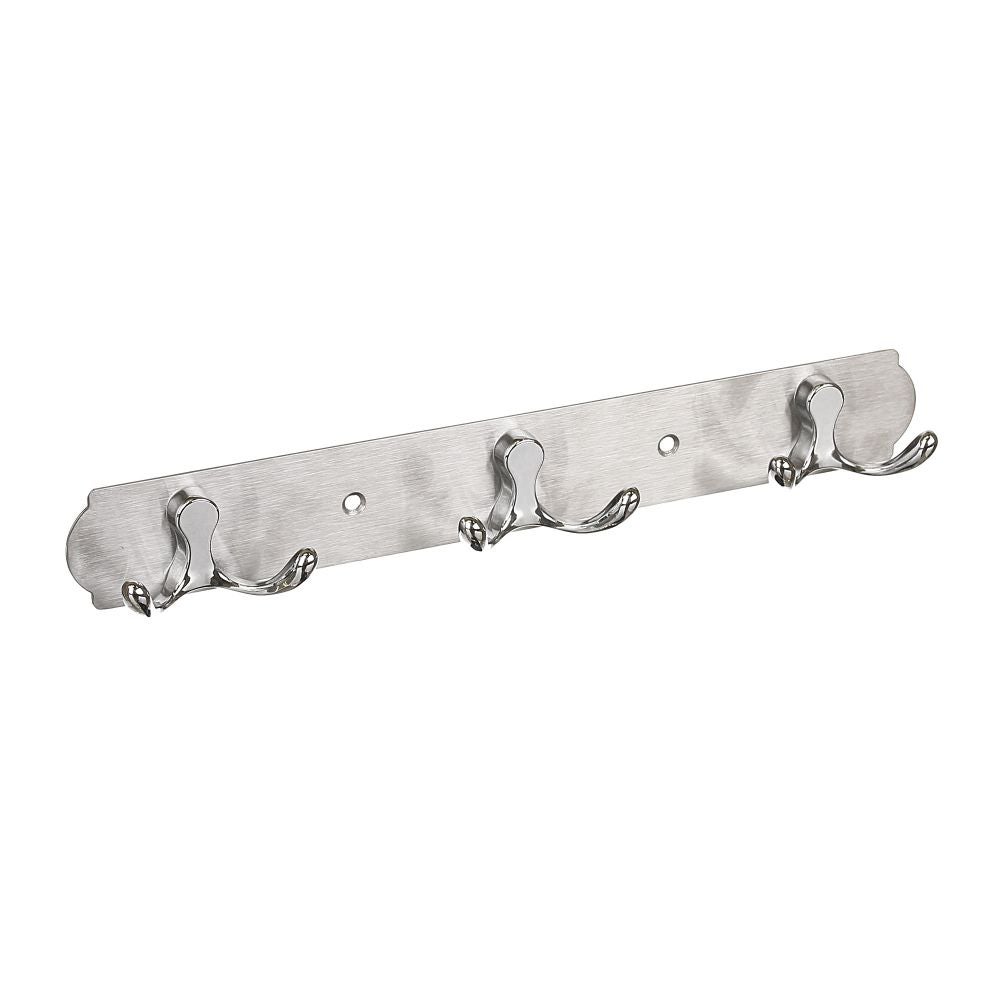 Cuier perete metal 3 carlige crom 28 cm