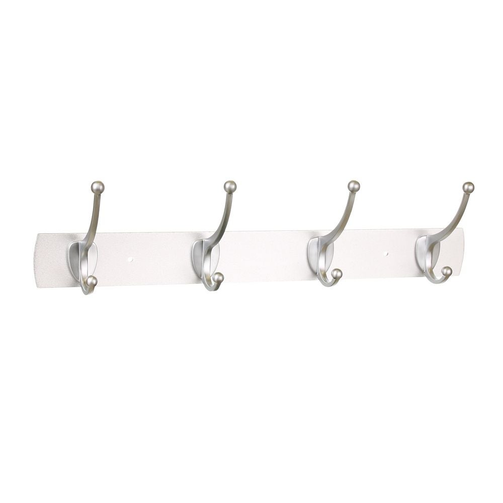Cuier perete aluminiu 4 carlige cromate 44 cm