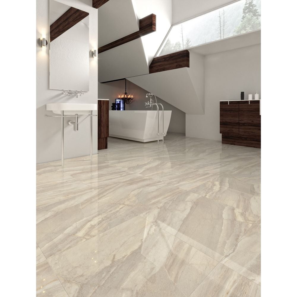 Gresie interior portelanata, 60 x 120 cm, Canyon Oro, aspect marmura ...
