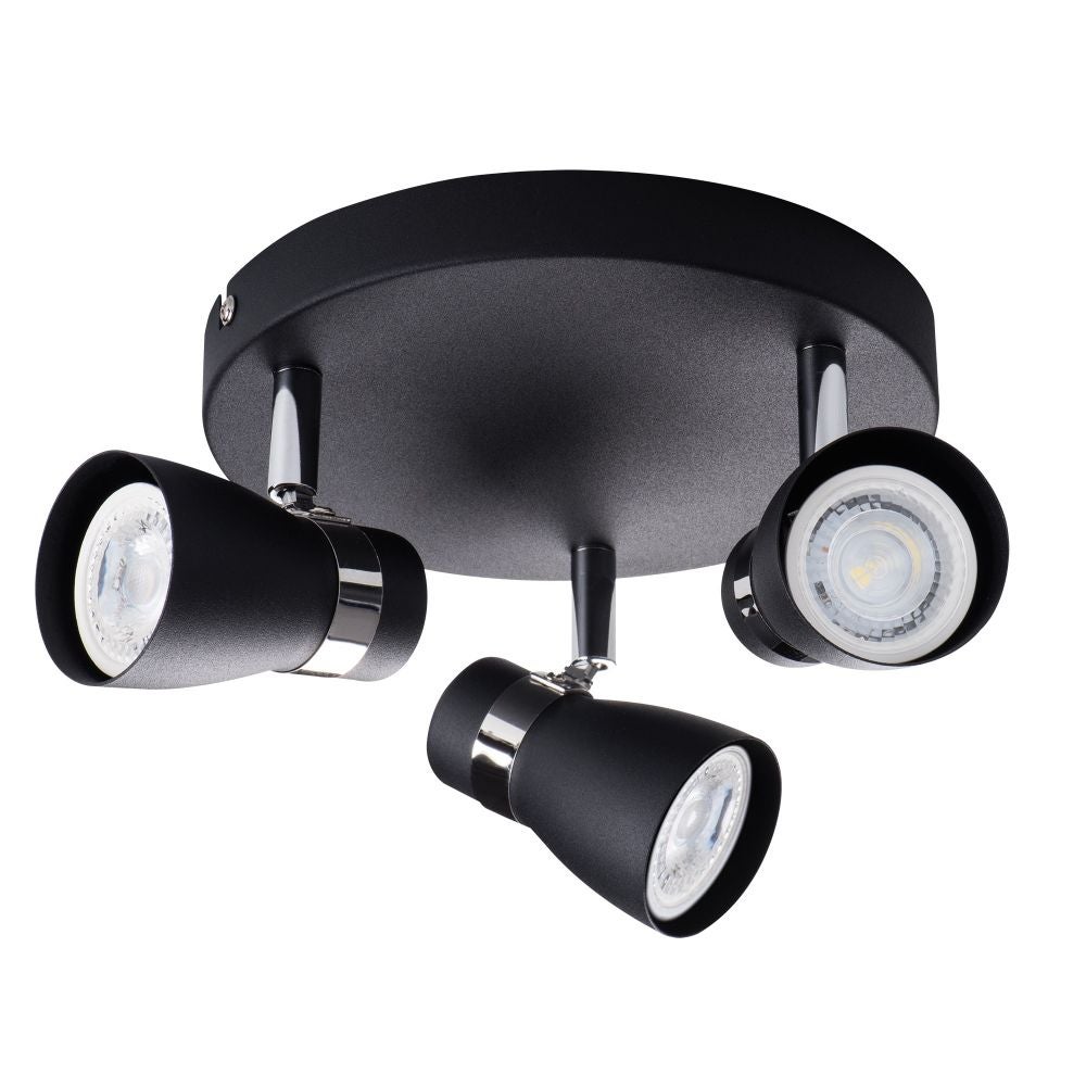 Plafoniera Cu Spoturi Gu10 3 X 35w Negru Enali