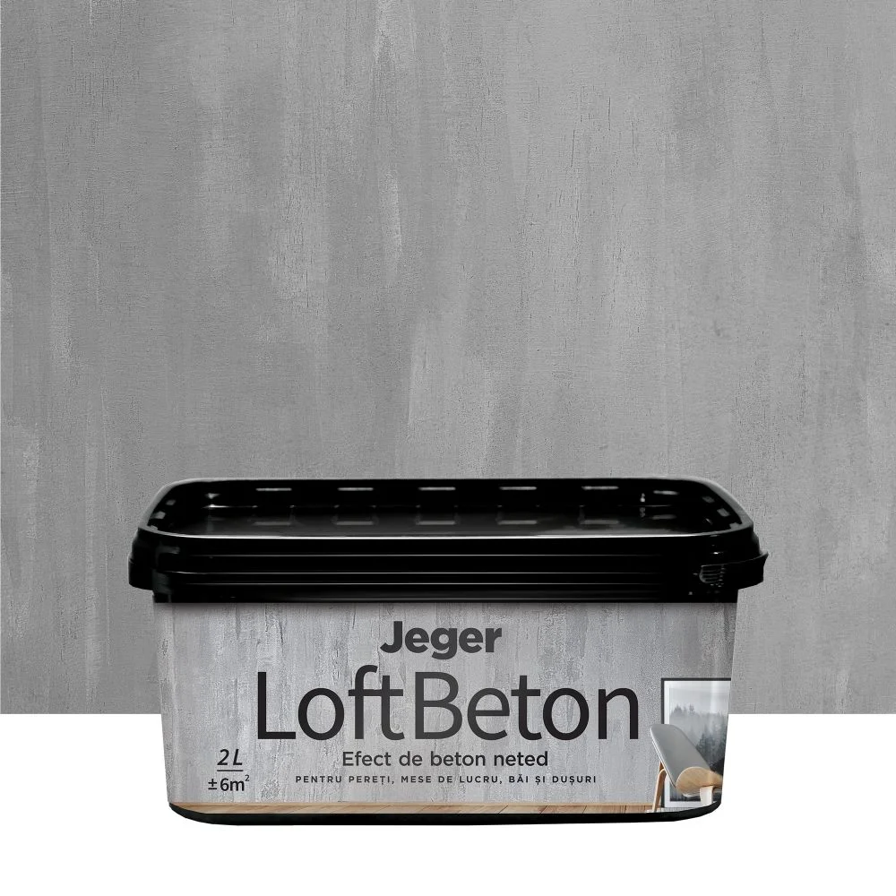 Vopsea decorativa Jeger, efect Loft Beton, gri nr. 3, 2 L