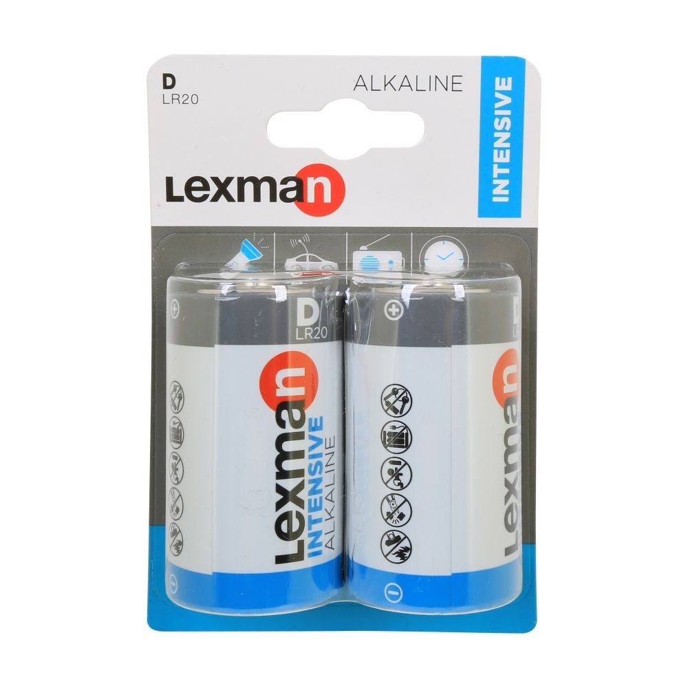 Baterii alcaline Lexman Intensive D (set 2 buc)