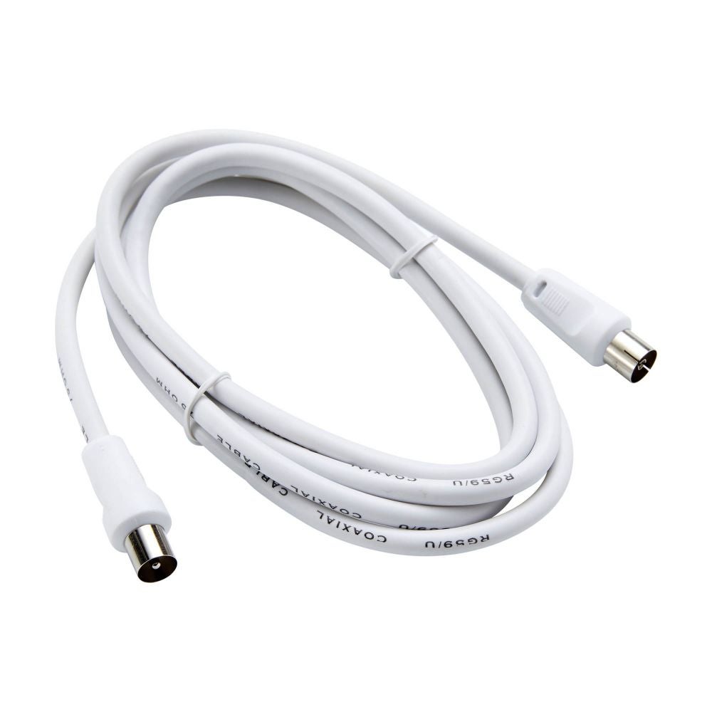 Cablu TV Evology, coaxial, tata-mama, 1.5 m, plastic, alb