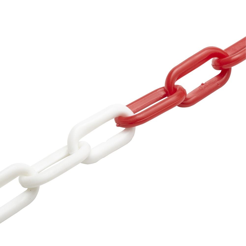 Lant plastic, de semnalizare, Ø 6 mm x 25 m, alb rosu