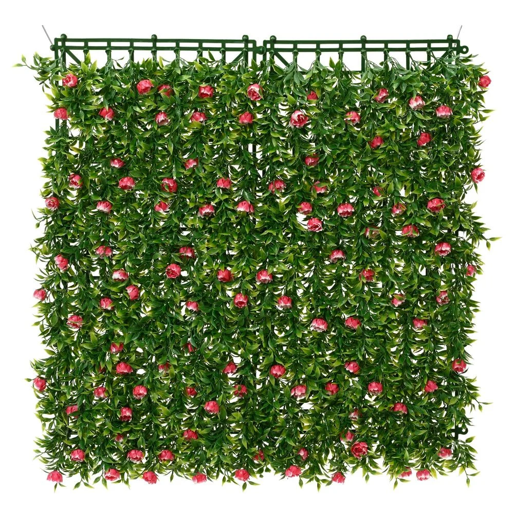 Gard Viu Artificial Din Frunze Si Flori 100 X 100 Cm Verde gard-viu-artificial-din-frunze-si-flori-100-x-100-cm-verde
