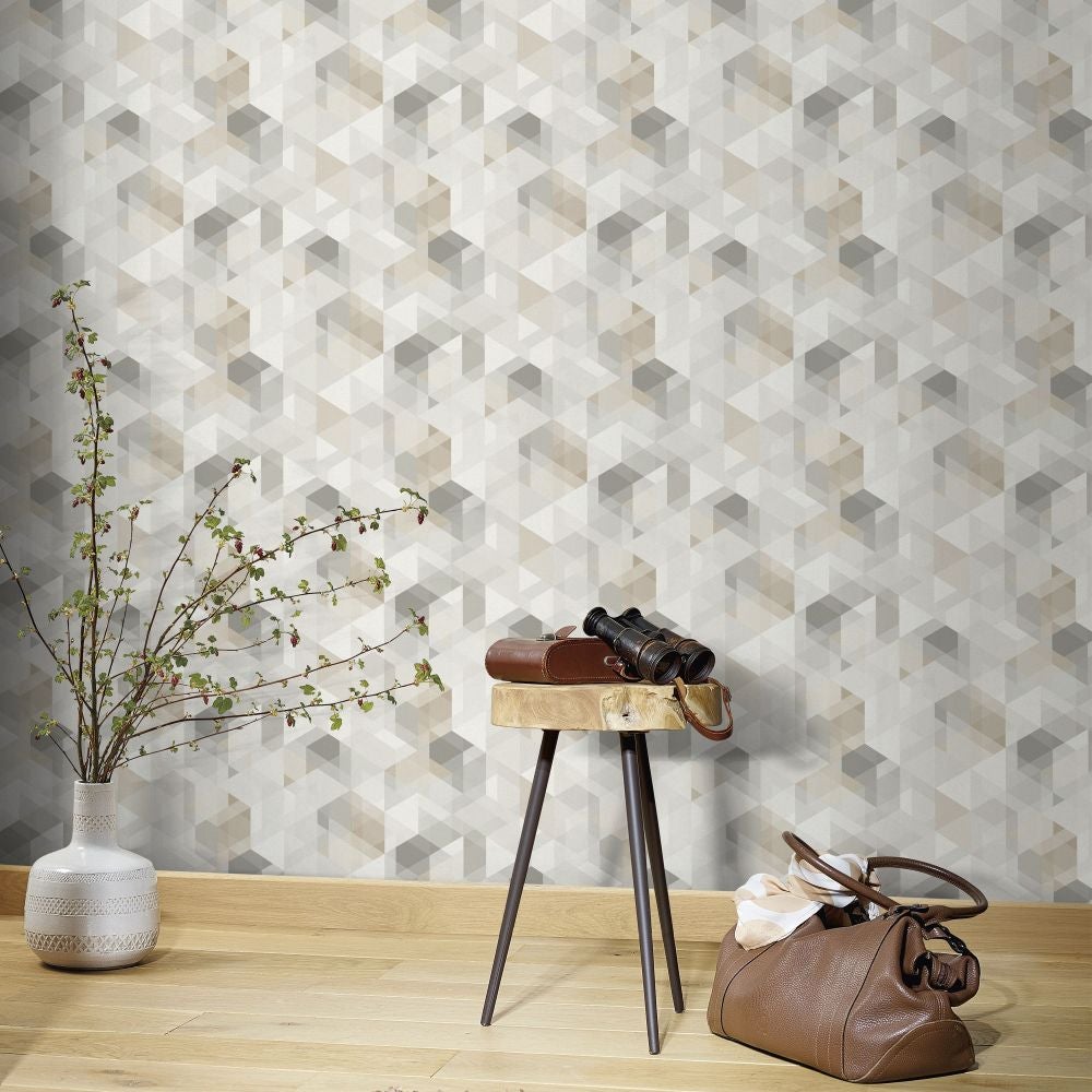 Tapet Bej Model Geometric Pret Rola