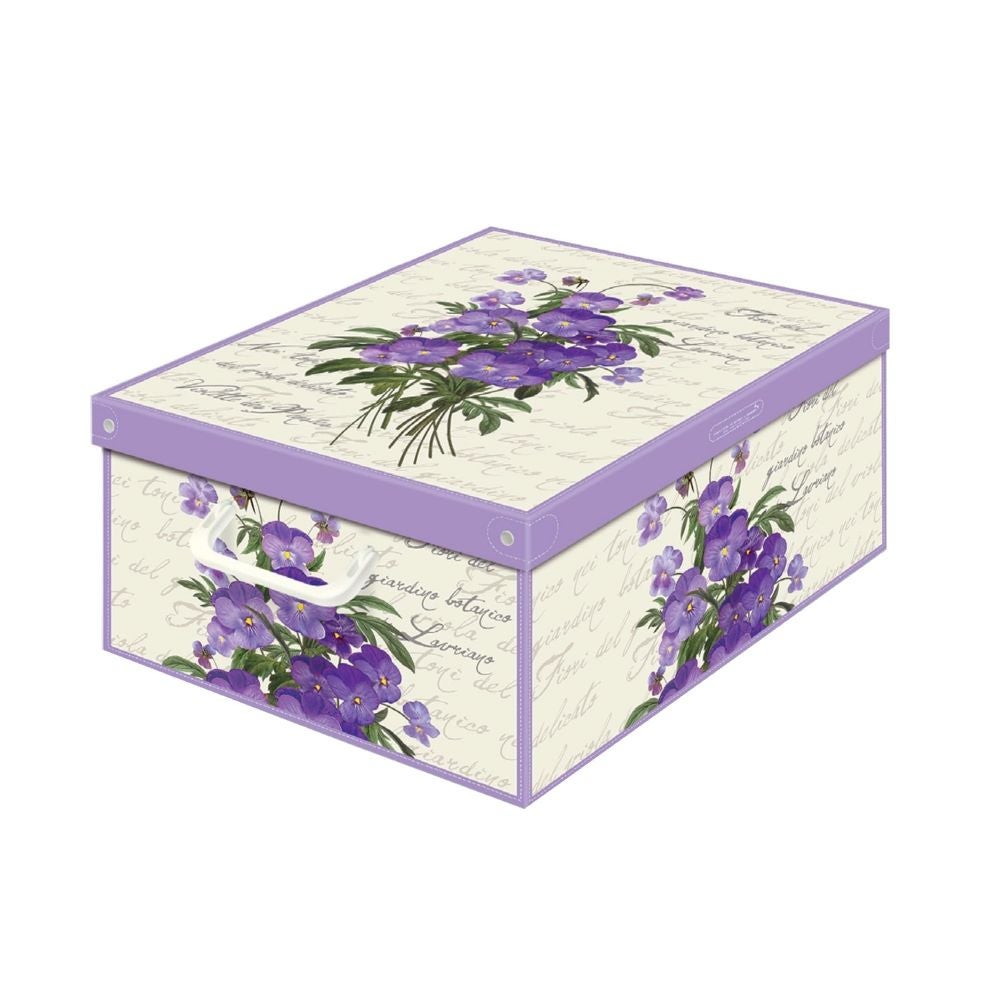 Scatola Armadio Domopak Living Ella - 50x39x24 Cm, Viola E Bordeaux, Made In Italy