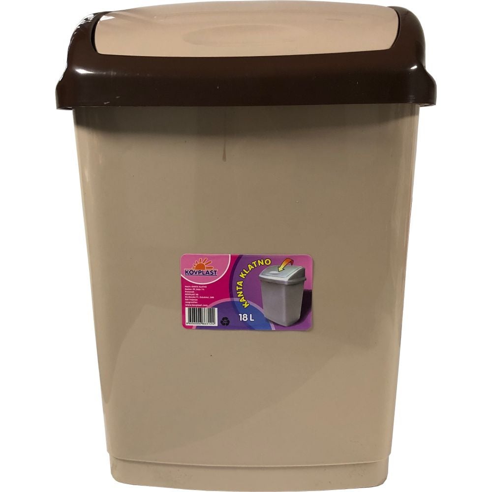 Cos De Gunoi Capac Batant 18 Litri Bej Maro