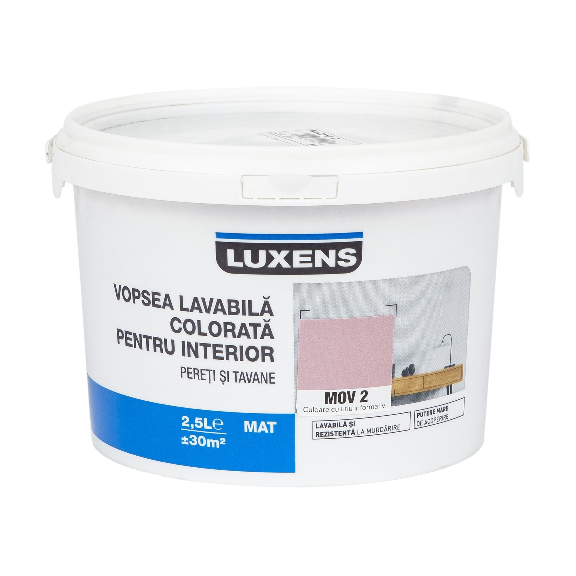 Vopsea Lavabila Colorata Interior 2 5 L Luxens Mov2