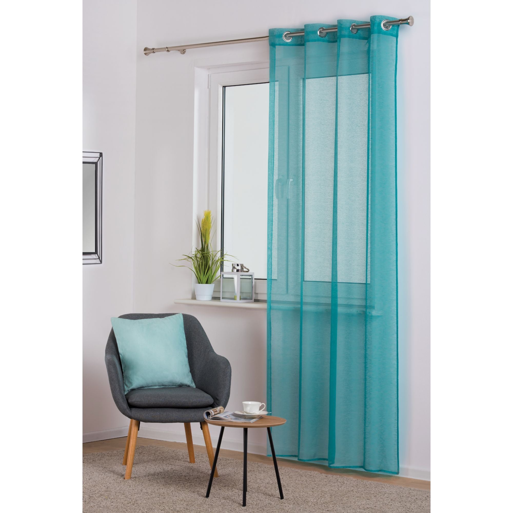 dictionary environment rival Perdea 140 x 260 cm, Sofia, albastru, cu inele