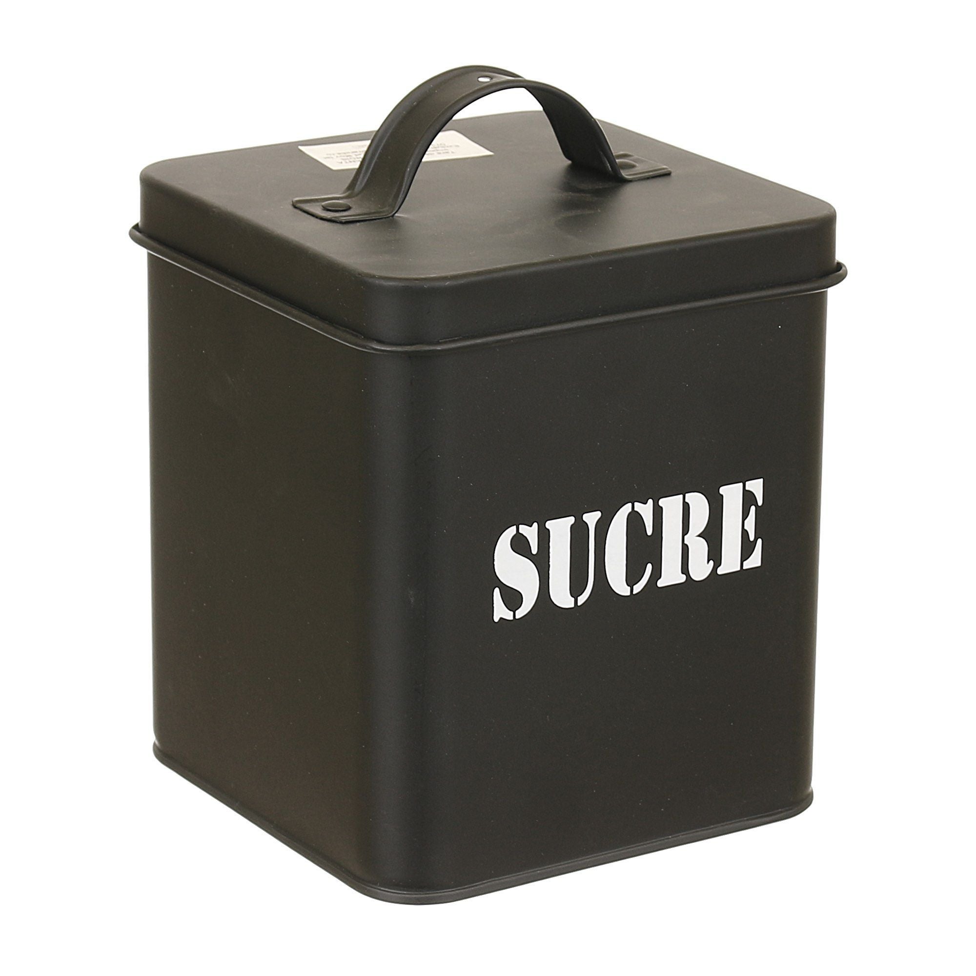 Cutie Metal Capac Metal Negru Sucre