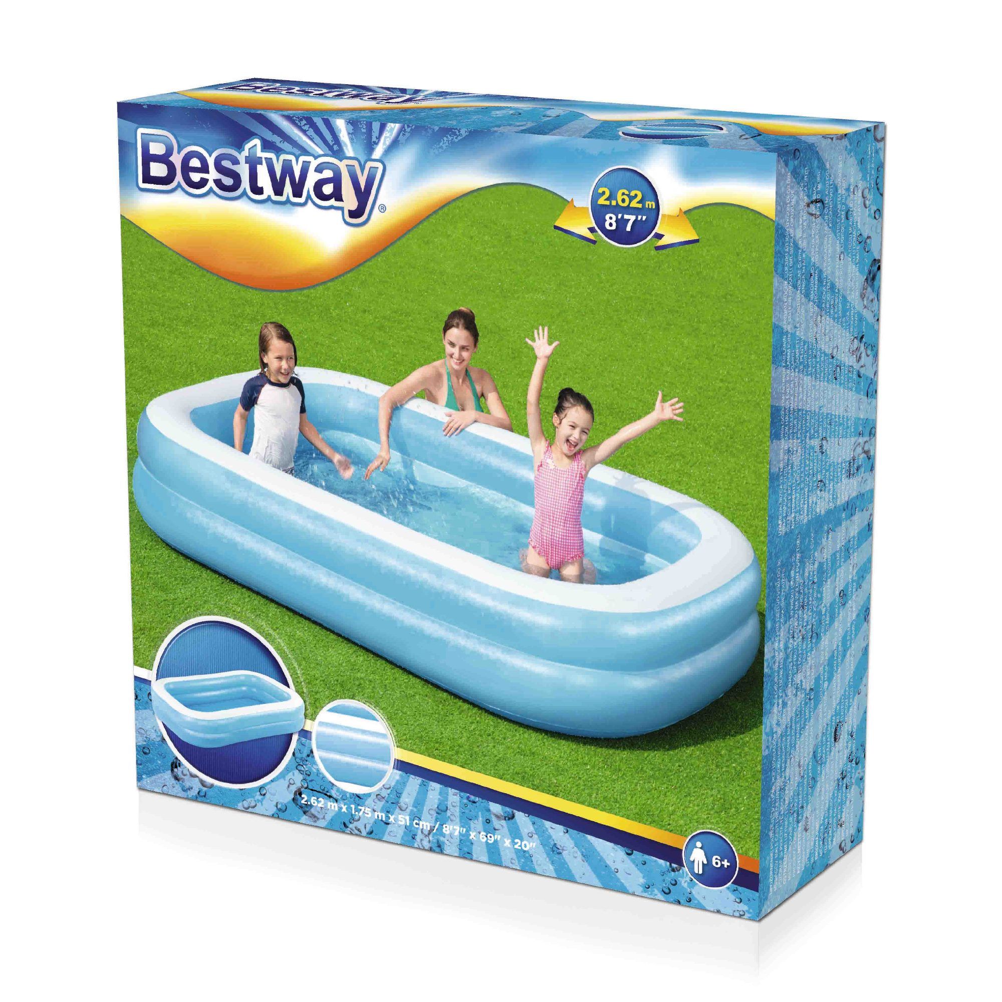 accident taxi Wade Piscina gonflabila Bestway, pentru copii, 262 x 175 cm, capacitate 0.77 m³