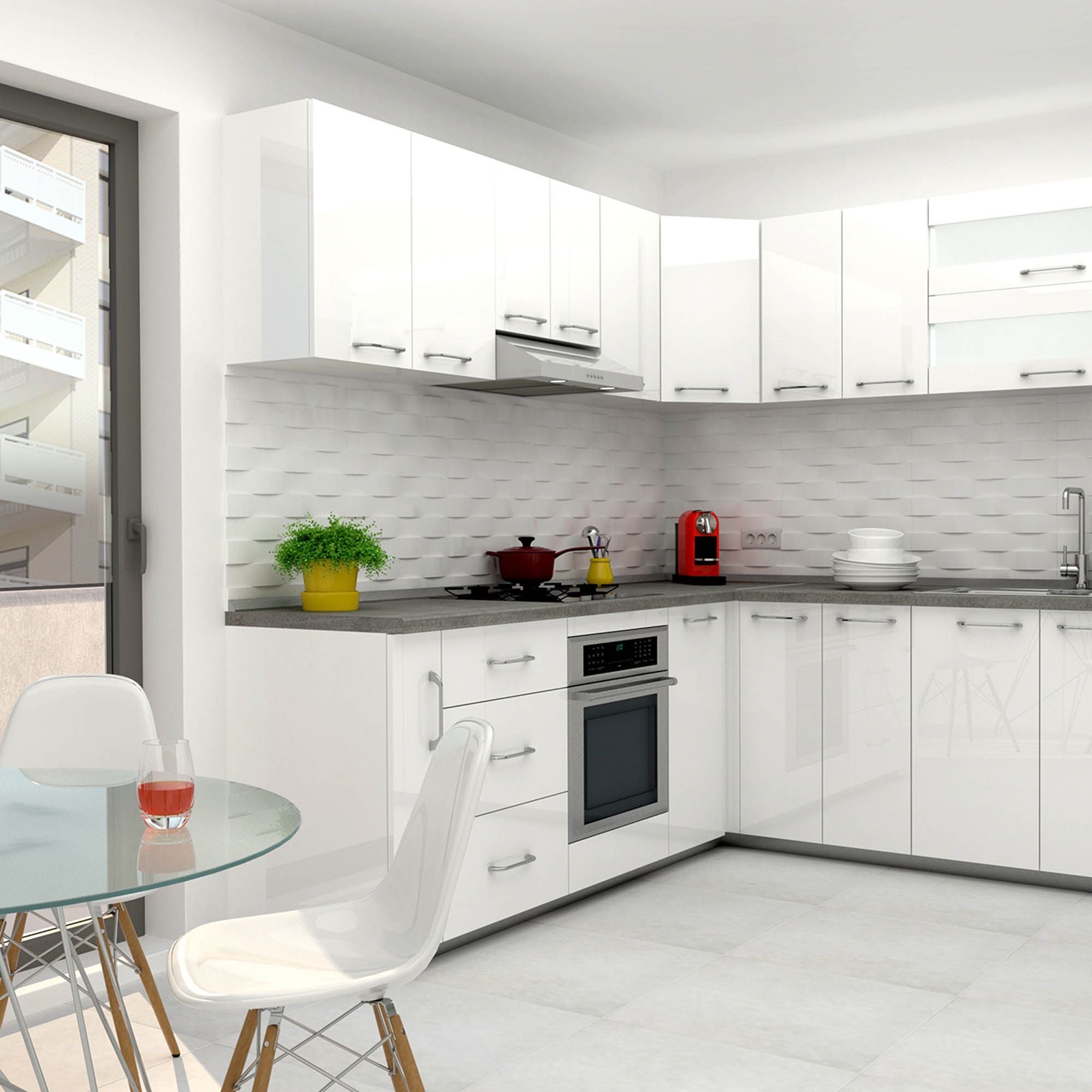 Delice Corp Baza 2 Usi 80 Cm Alb Lucios Pal