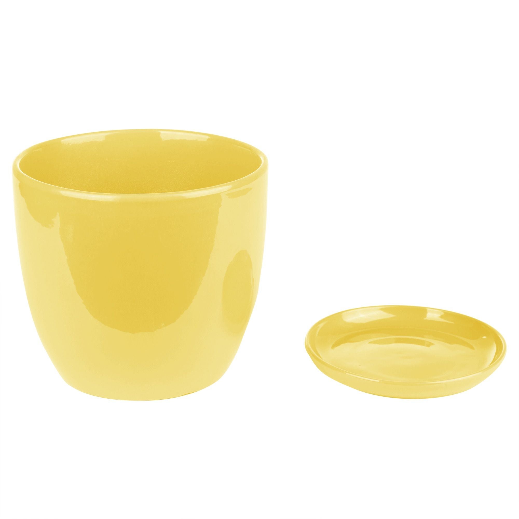 Ghiveci Cu Farfurie Galben 20 Cm