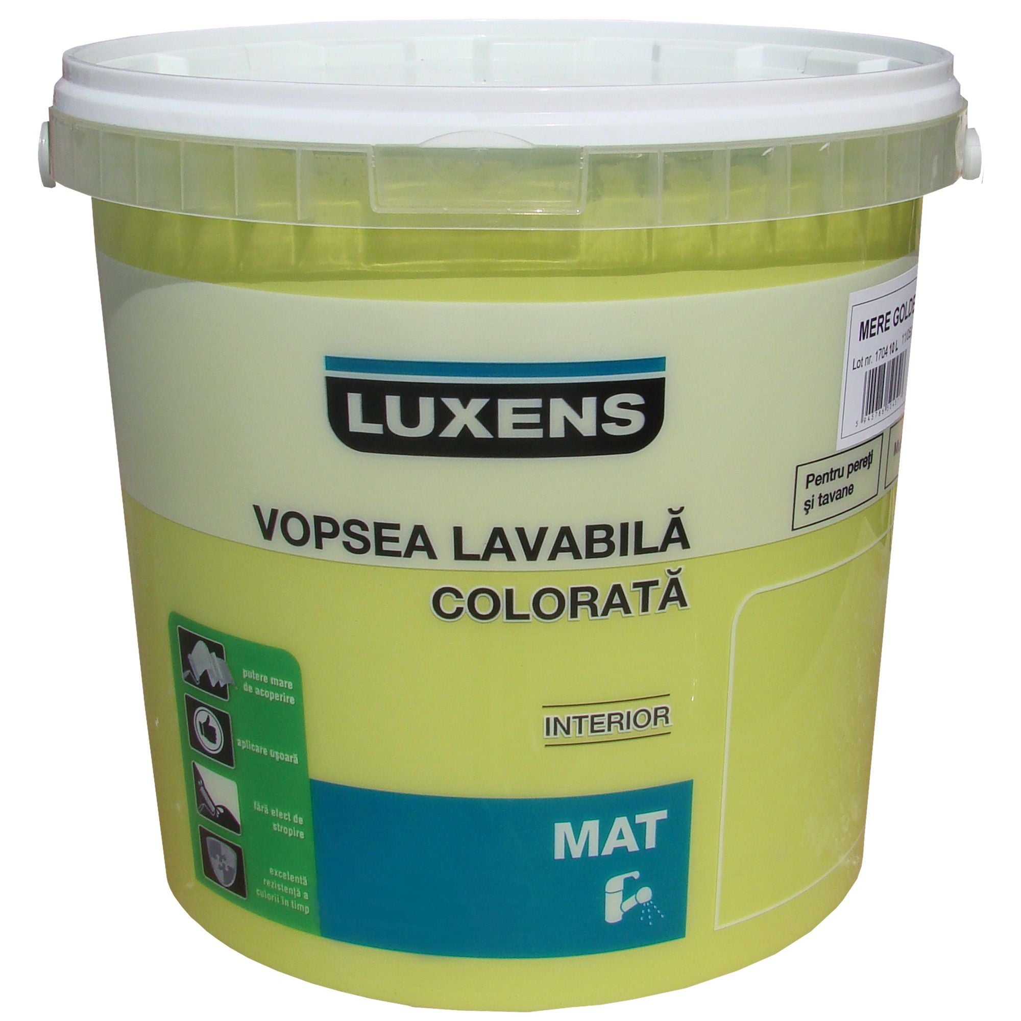 Vopsea Lavabila Colorata De Interior 2 5 L Mata Luxens Mere Golden