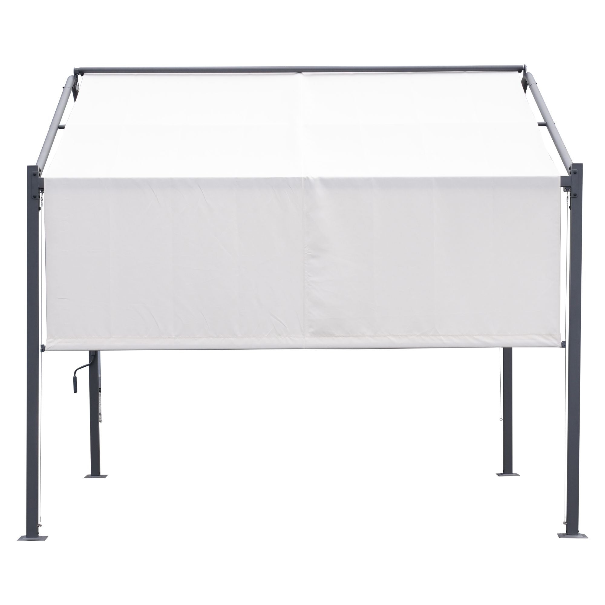 Pavilion Naterial Cassy, otel/poliester, 300 x 300 cm, H 280 cm, alb