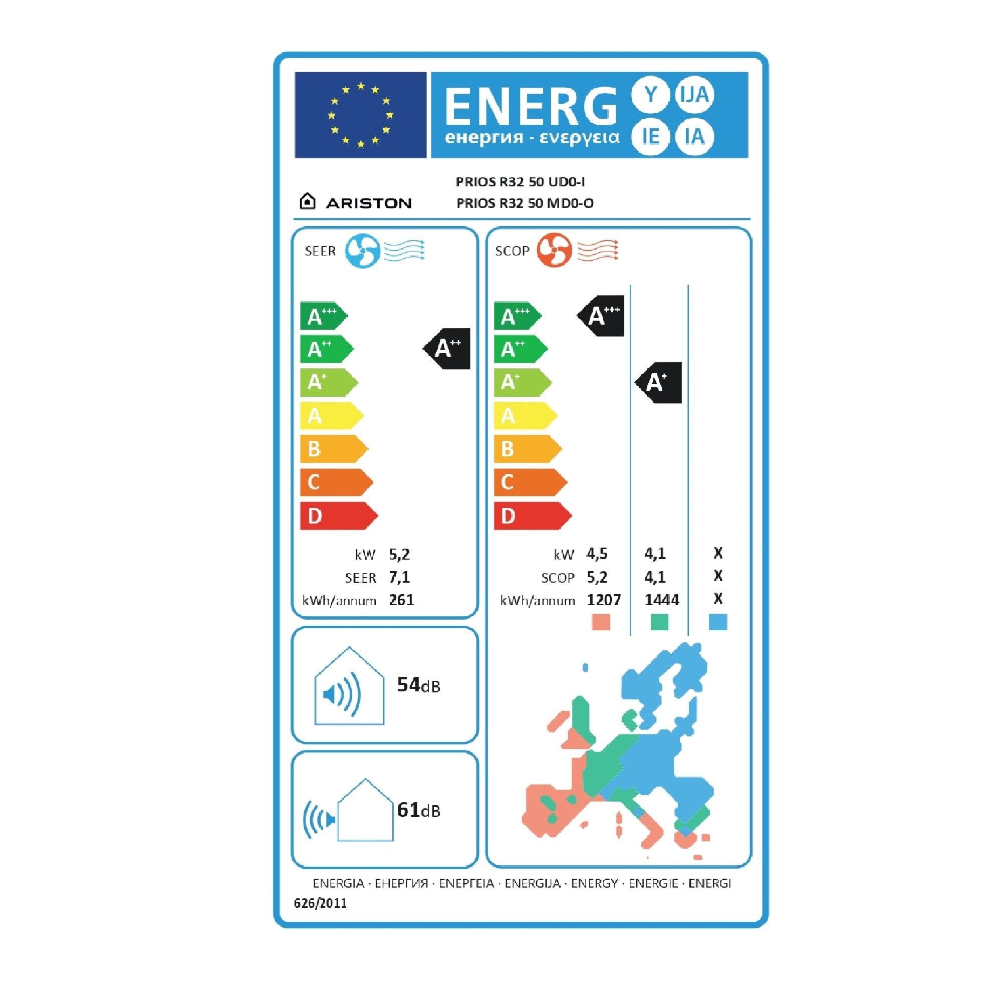 Aer conditionat Ariston Prios, 18000 BTU, clasa energetica A++, fara kit de instalare