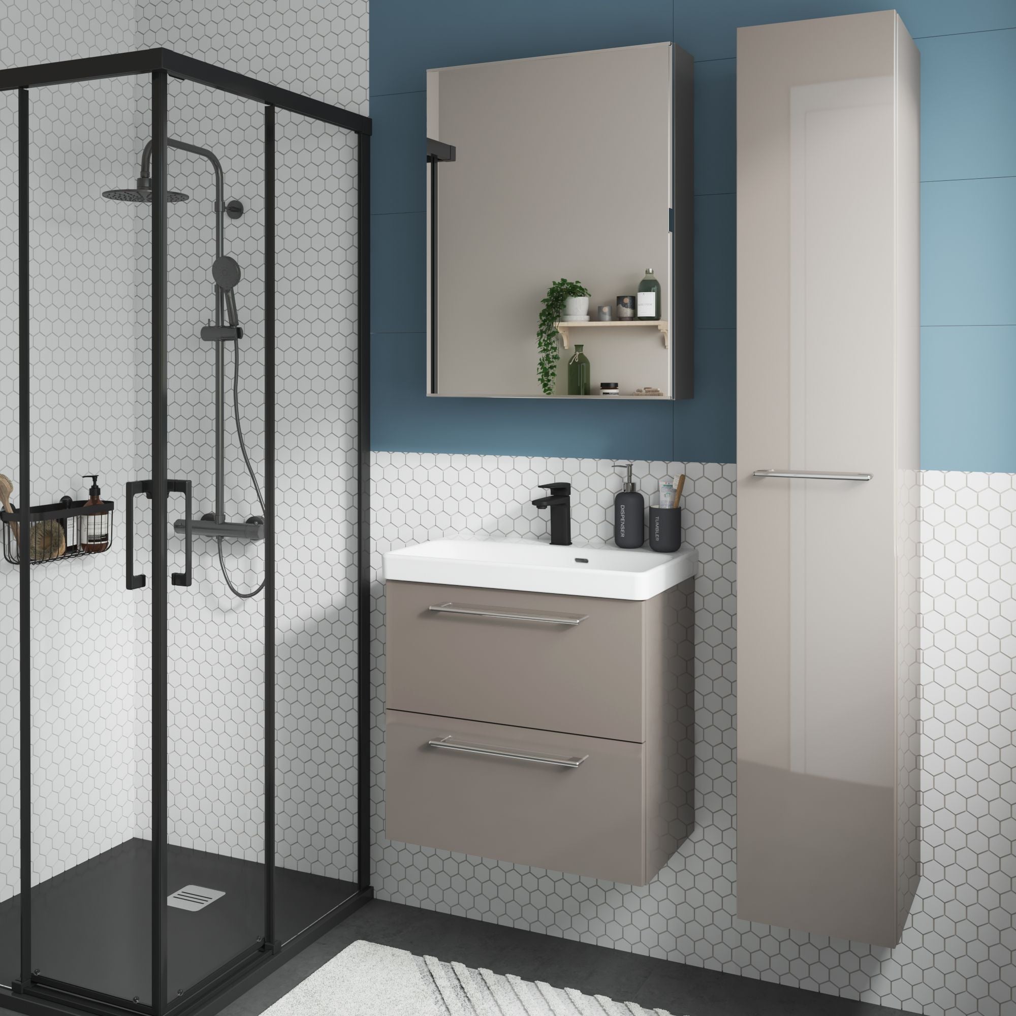 Lavoar incastrat Sensea Remix, latime 61 cm, alb