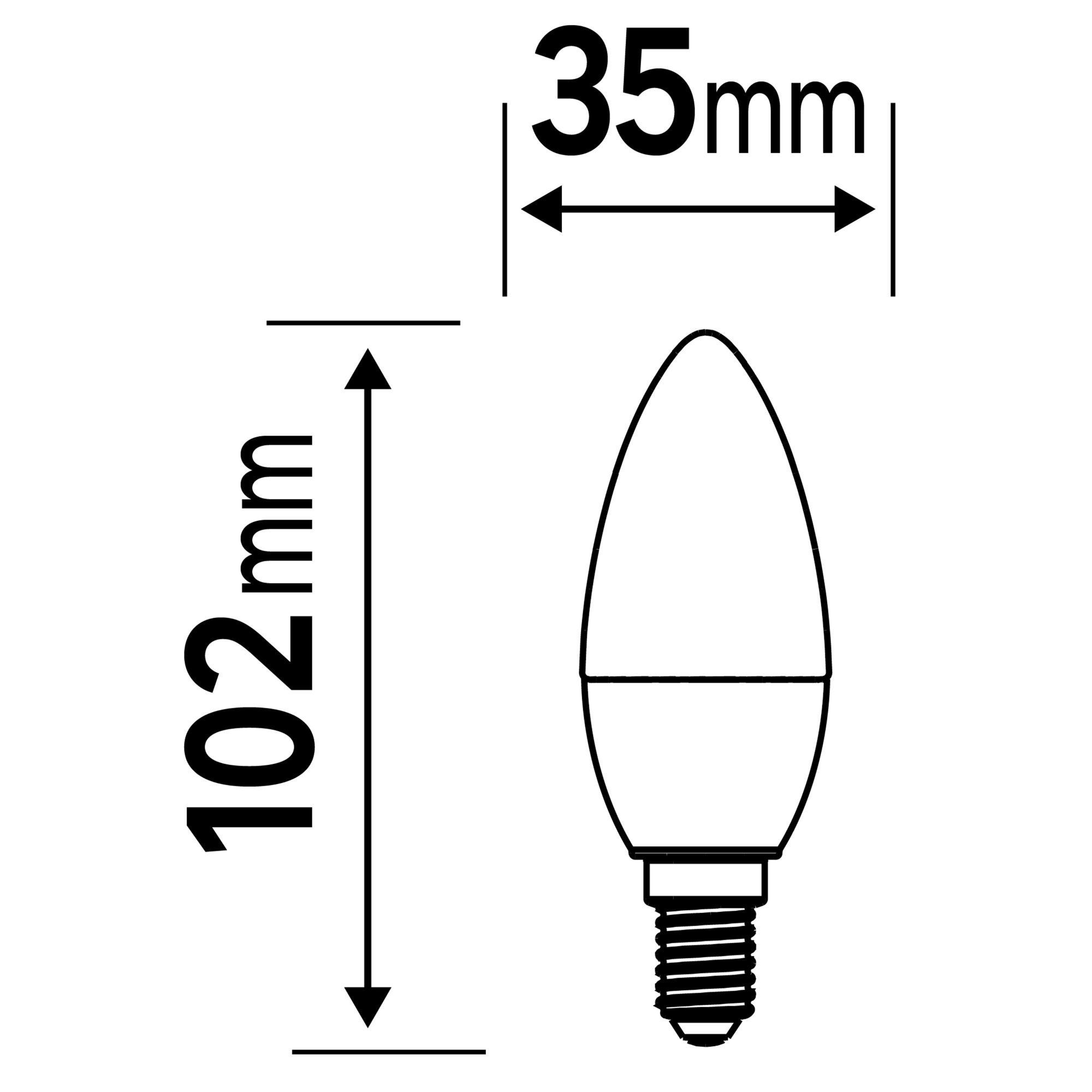 Bec LED Lexman, E14, C35, alb neutru, 4000K, 3.4W, 470 lm, set 3 bucati