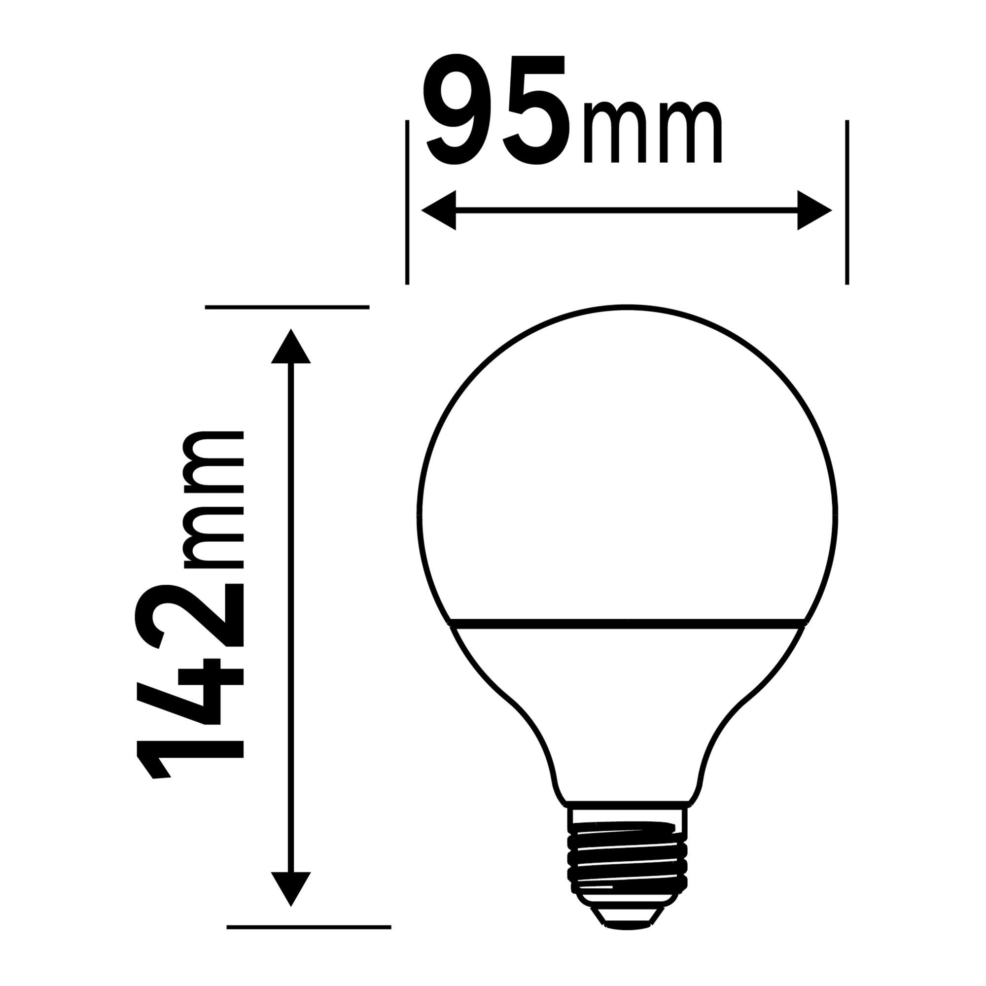 Bec LED Lexman, E27, G95, alb neutru, 4000K, 11.2 W, 1521 lm, tip glob, mat
