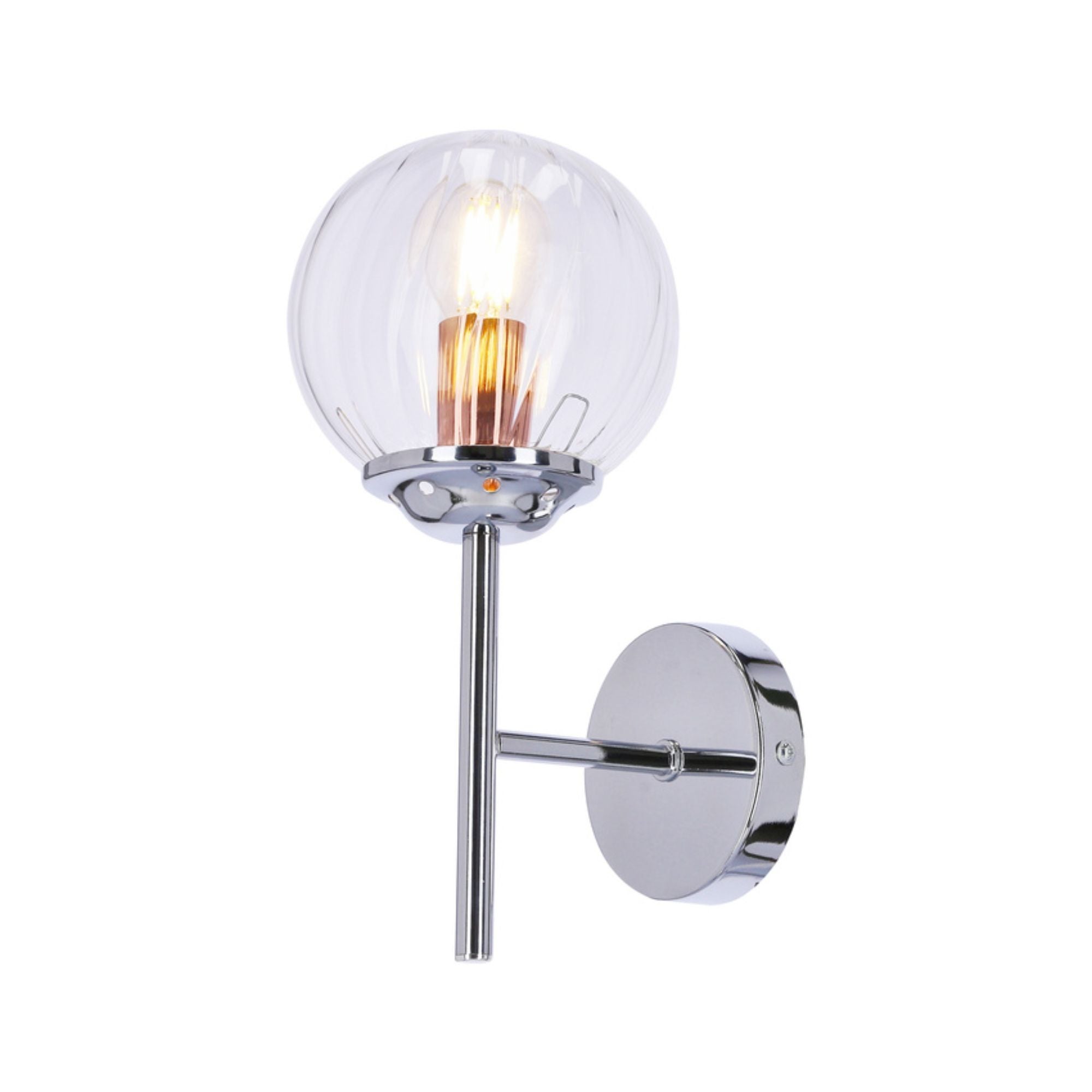 LEDS C4 Dresden ON Wandleuchte, Chrom, 1x E14, IP44 – Für Badezimmer & Wohnbereich