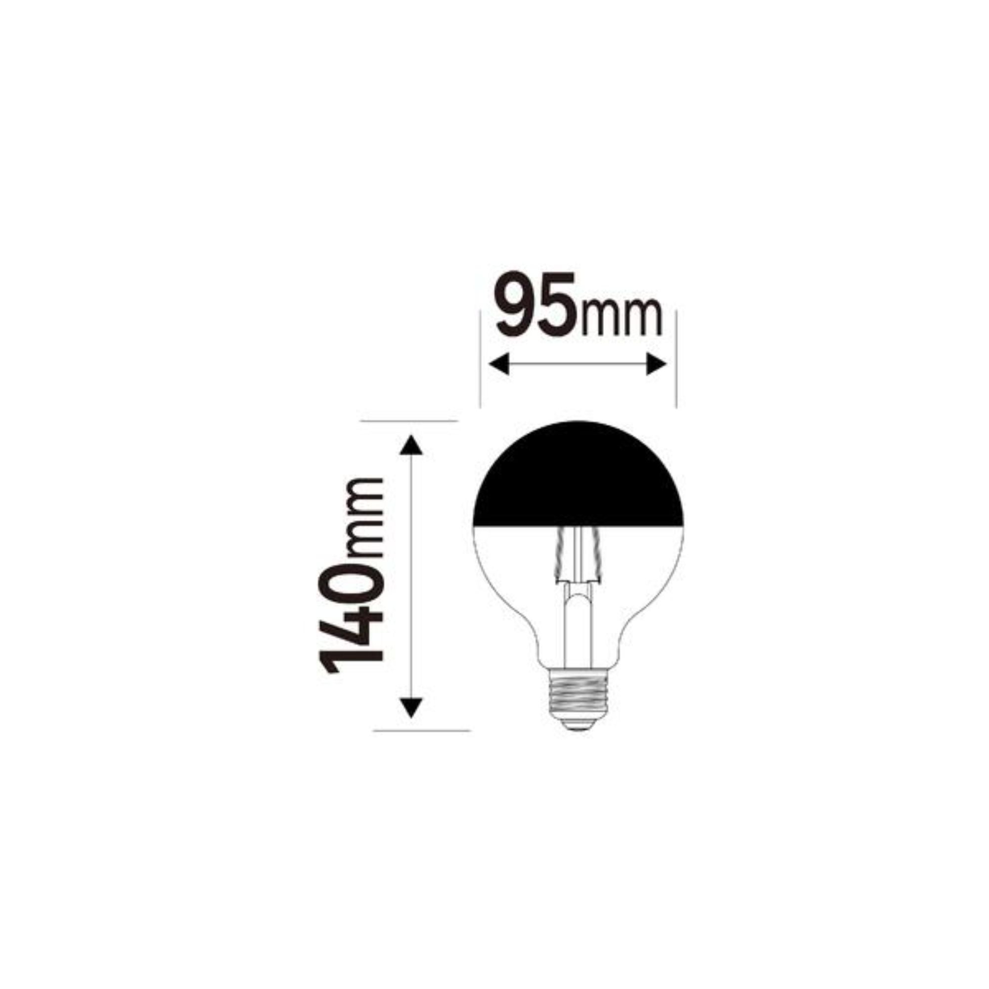 Bec LED decorativ Lexman, E27, G95, alb cald, 2700K, 7 W, 806 lm, auriu