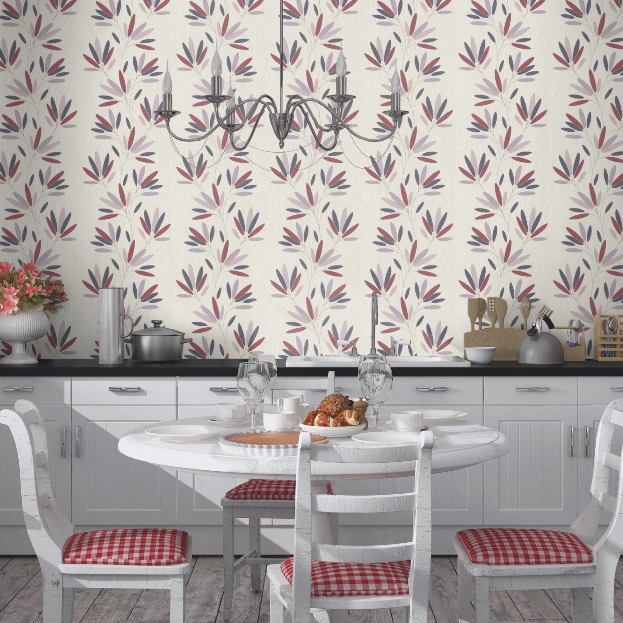 Tapet Mov Model Floral Retro Pret Rola