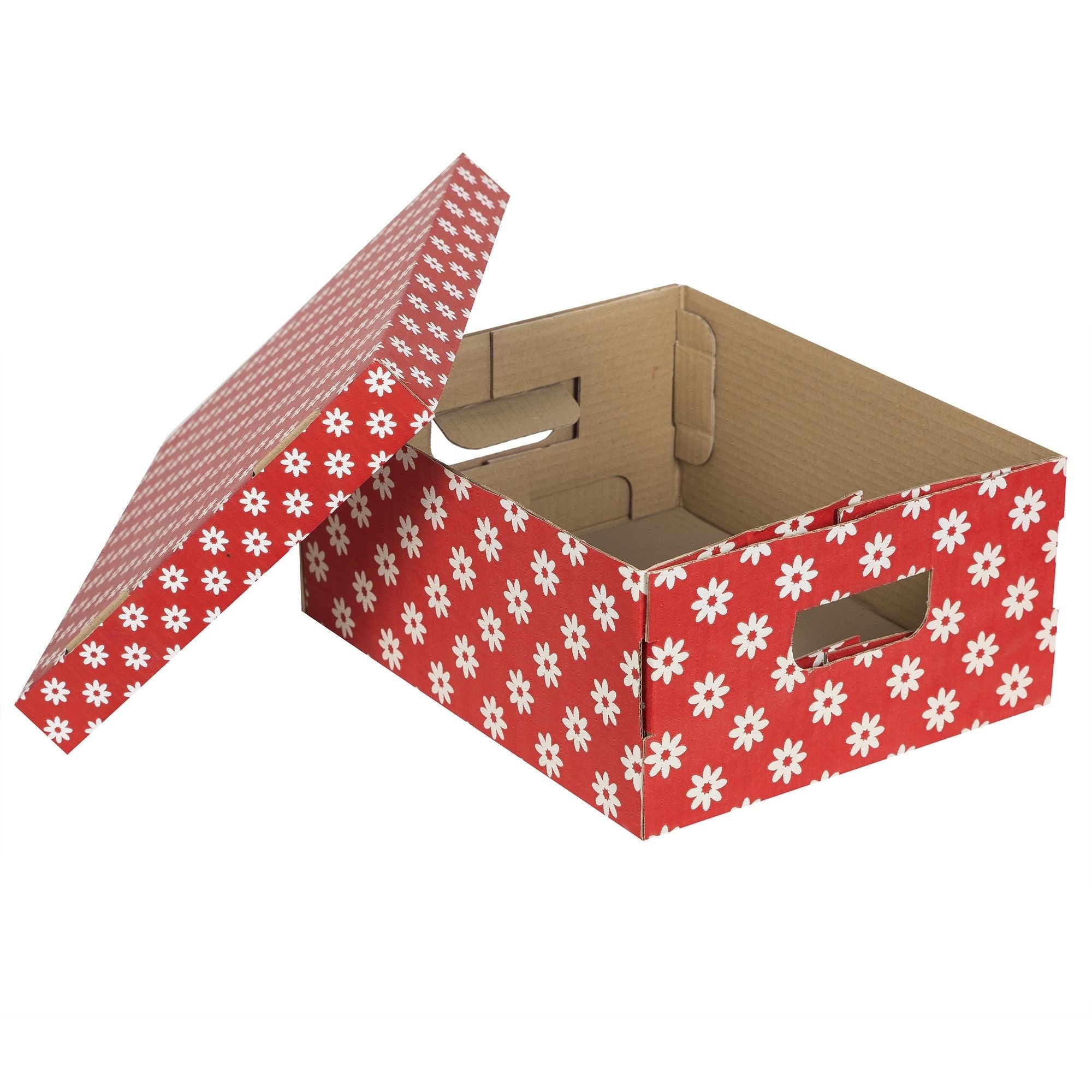 Set 2 Cutii Si Capac Carton 33 X 27 X 15 Rosu