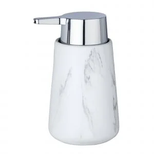 Dozator sapun lichid Adrada, din ceramica, gri/alb, mat