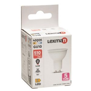 Bec LED Lexman, GU10, alb neutru, 4000K, 5.4 W, 510 lm