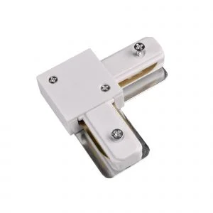 Conector de colt pentru sina, alb