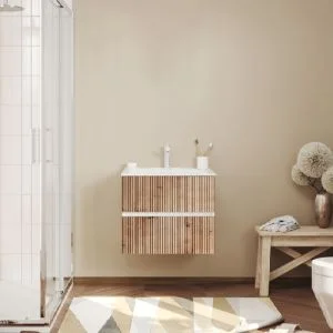 Baza cu lavoar si sertare Santorini, 60 cm, stejar