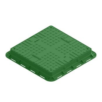 Capac canal, polipropilena, clasa A15, 700 x 700 x 80 mm, pas liber 550 mm, verde