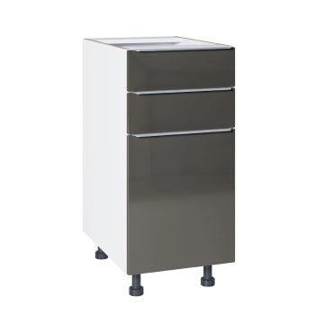 Corp inferior Olivia, 1 usa si 2 sertare, latime 40 cm, material usa MDF infoliat, decor antracit