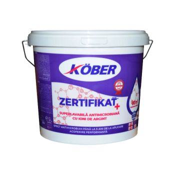 Vopsea superlavabila alba Kober Zertifikat, de interior, 5 L, aspect mat, ioni de argint