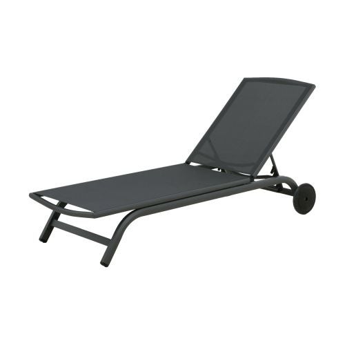 Sezlong de plaja gri, cu roti, Aegean