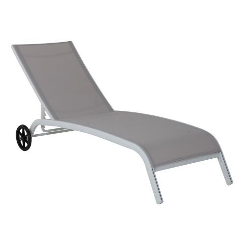Sezlong de plaja gri, cu roti