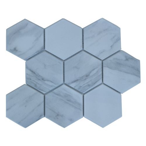 Mozaic 29.5 x 26 cm portelan Carrara hexagon
