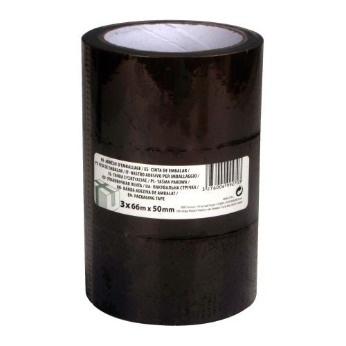 Set 3 benzi ambalare maro 66 m x 50 mm