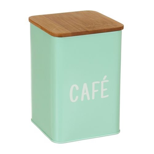 Cutie metal capac bambus verde Cafe