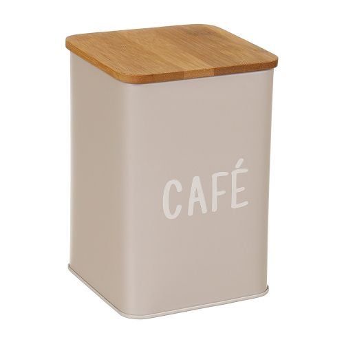 Cutie metal capac bambus gri Cafe