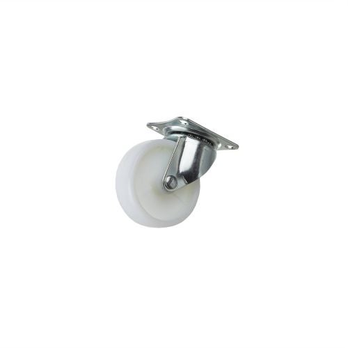 Roata alba pivotanta cu flansa 32 mm
