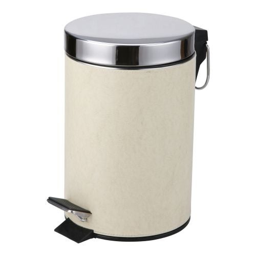 Cos gunoi 3L inox/imitatie piele bej