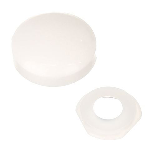 15 capace cu surub plastic alb D15 mm