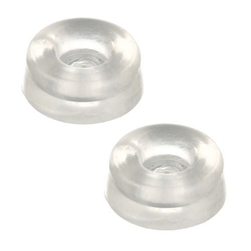 Set 2 opritoare usa transparente cu inel metal D16 mm