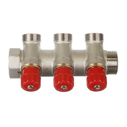 Distribuitor cu robineti 1", 3 cai x 3/4"