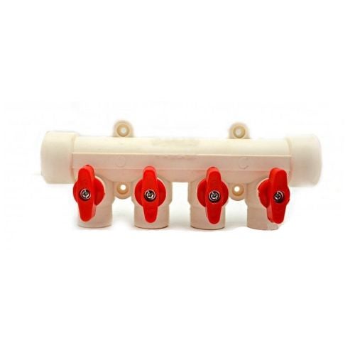 Distribuitor PPR cu robineti 1/2", 4 cai