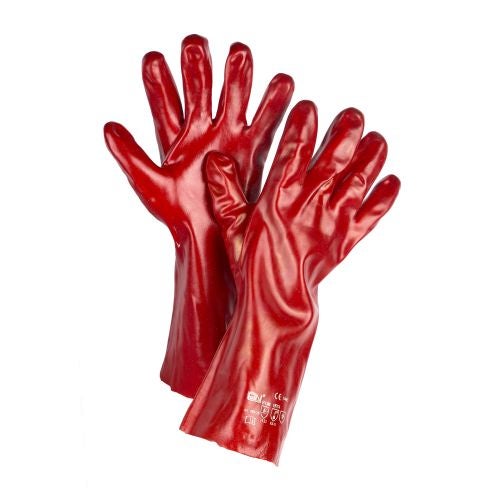 Manusi din PVC rosu, marimea 10